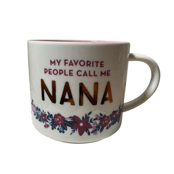 NANA Coffee Mug; "My Favorite People Call Me NANA", Threshold; Cream Floral - Picture 1 of 10